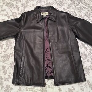EDDIE BAUER - Chocolate Brown Leather Jacket